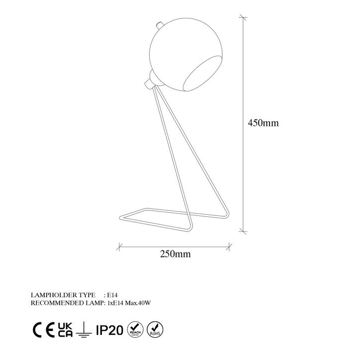 Opviq Lámpara de Mesa Vintage con Cuerpo de Metal